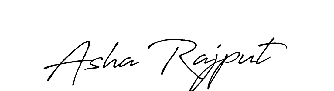 Make a beautiful signature design for name Asha Rajput. With this signature (Antro_Vectra_Bolder) style, you can create a handwritten signature for free. Asha Rajput signature style 7 images and pictures png