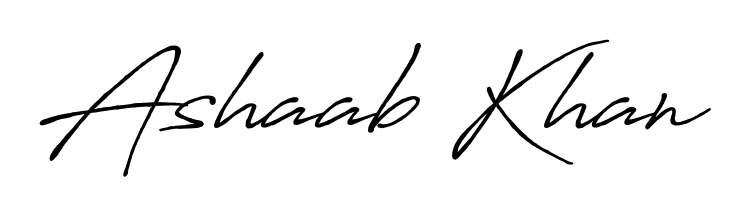Antro_Vectra_Bolder is a professional signature style that is perfect for those who want to add a touch of class to their signature. Get Ashaab Khan name fancy signature for free. Ashaab Khan signature style 7 images and pictures png