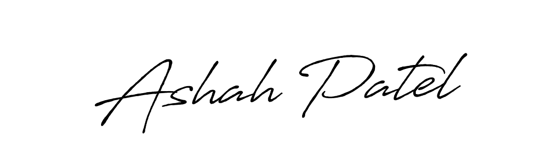 Create a beautiful signature design for name Ashah Patel. With this signature (Antro_Vectra_Bolder) fonts, you can make a handwritten signature for free. Ashah Patel signature style 7 images and pictures png