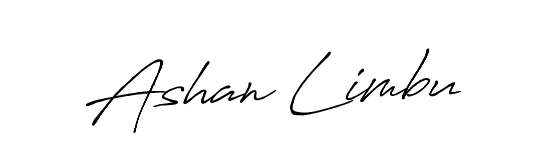 Also we have Ashan Limbu name is the best signature style. Create professional handwritten signature collection using Antro_Vectra_Bolder autograph style. Ashan Limbu signature style 7 images and pictures png