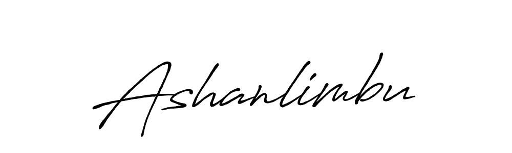 Use a signature maker to create a handwritten signature online. With this signature software, you can design (Antro_Vectra_Bolder) your own signature for name Ashanlimbu. Ashanlimbu signature style 7 images and pictures png