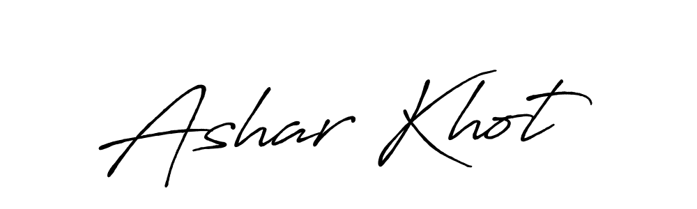 The best way (Antro_Vectra_Bolder) to make a short signature is to pick only two or three words in your name. The name Ashar Khot include a total of six letters. For converting this name. Ashar Khot signature style 7 images and pictures png