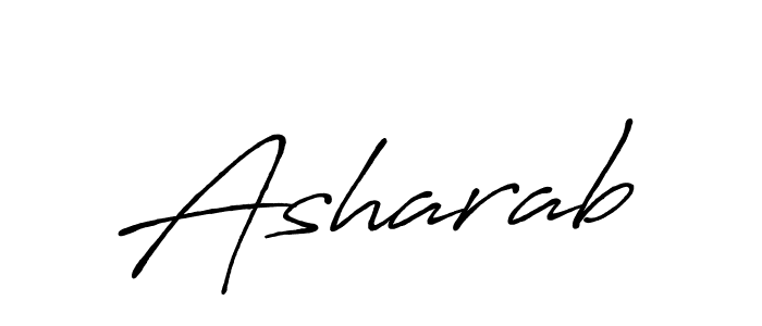 Use a signature maker to create a handwritten signature online. With this signature software, you can design (Antro_Vectra_Bolder) your own signature for name Asharab. Asharab signature style 7 images and pictures png