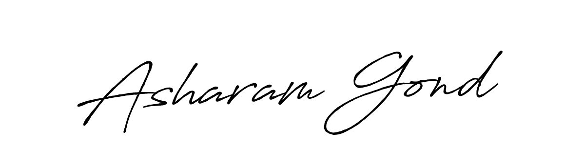 Create a beautiful signature design for name Asharam Gond. With this signature (Antro_Vectra_Bolder) fonts, you can make a handwritten signature for free. Asharam Gond signature style 7 images and pictures png