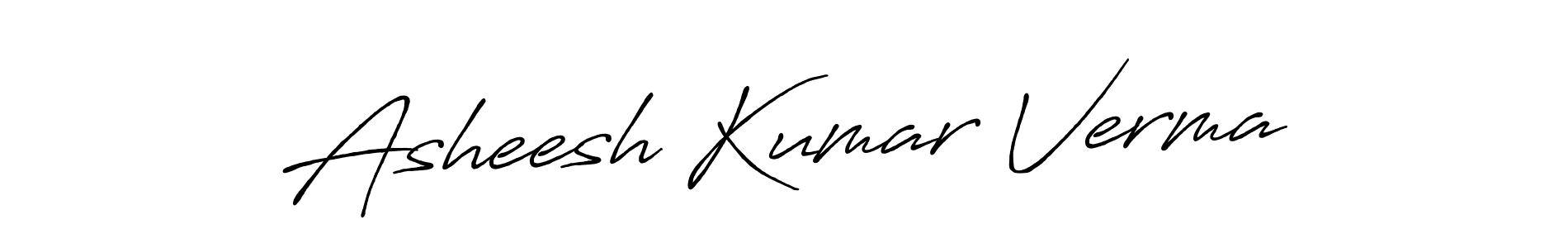 The best way (Antro_Vectra_Bolder) to make a short signature is to pick only two or three words in your name. The name Asheesh Kumar Verma include a total of six letters. For converting this name. Asheesh Kumar Verma signature style 7 images and pictures png