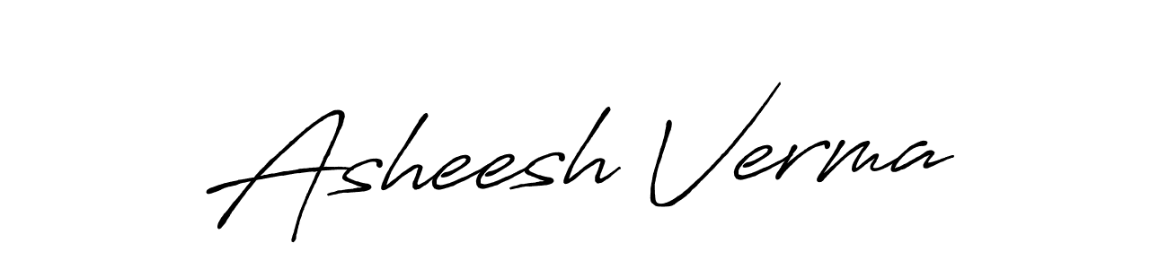 Make a beautiful signature design for name Asheesh Verma. With this signature (Antro_Vectra_Bolder) style, you can create a handwritten signature for free. Asheesh Verma signature style 7 images and pictures png