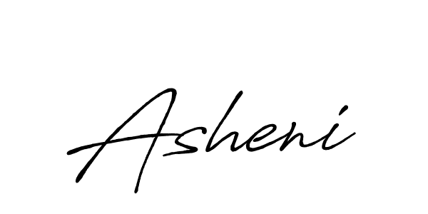 How to make Asheni name signature. Use Antro_Vectra_Bolder style for creating short signs online. This is the latest handwritten sign. Asheni signature style 7 images and pictures png