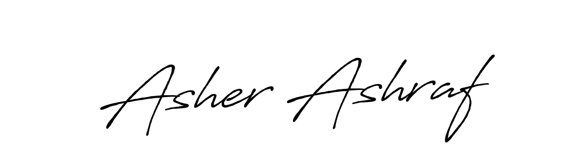 Design your own signature with our free online signature maker. With this signature software, you can create a handwritten (Antro_Vectra_Bolder) signature for name Asher Ashraf. Asher Ashraf signature style 7 images and pictures png