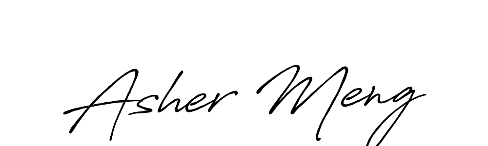The best way (Antro_Vectra_Bolder) to make a short signature is to pick only two or three words in your name. The name Asher Meng include a total of six letters. For converting this name. Asher Meng signature style 7 images and pictures png