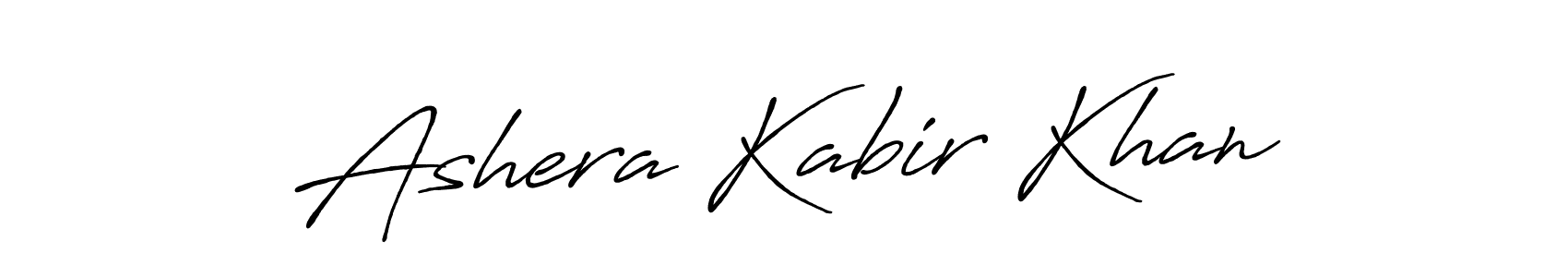 How to make Ashera Kabir Khan name signature. Use Antro_Vectra_Bolder style for creating short signs online. This is the latest handwritten sign. Ashera Kabir Khan signature style 7 images and pictures png