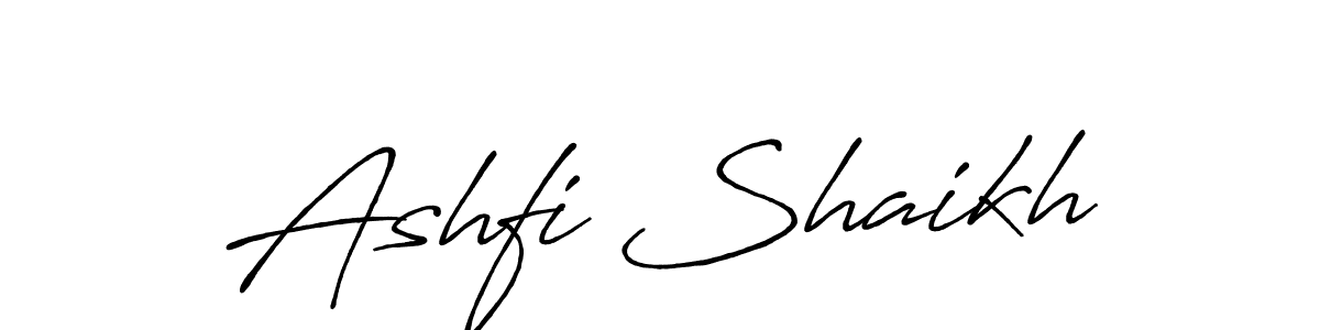 How to make Ashfi Shaikh name signature. Use Antro_Vectra_Bolder style for creating short signs online. This is the latest handwritten sign. Ashfi Shaikh signature style 7 images and pictures png