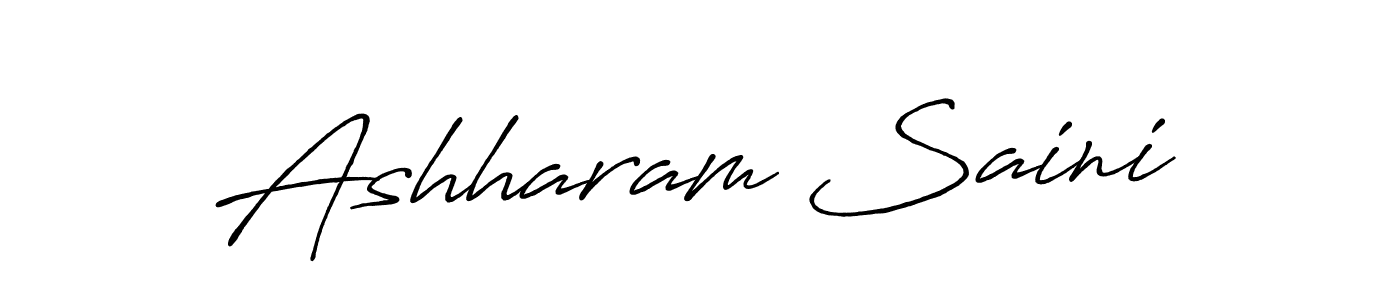 Make a beautiful signature design for name Ashharam Saini. With this signature (Antro_Vectra_Bolder) style, you can create a handwritten signature for free. Ashharam Saini signature style 7 images and pictures png