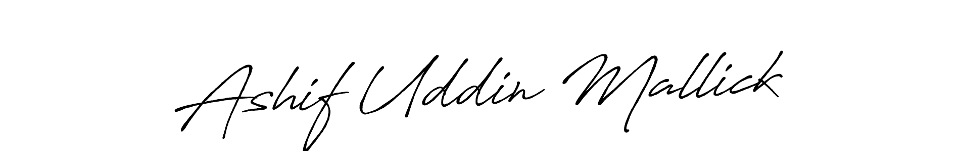 How to make Ashif Uddin Mallick name signature. Use Antro_Vectra_Bolder style for creating short signs online. This is the latest handwritten sign. Ashif Uddin Mallick signature style 7 images and pictures png