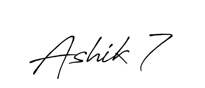 Use a signature maker to create a handwritten signature online. With this signature software, you can design (Antro_Vectra_Bolder) your own signature for name Ashik 7. Ashik 7 signature style 7 images and pictures png