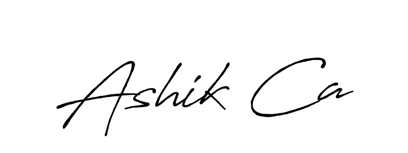The best way (Antro_Vectra_Bolder) to make a short signature is to pick only two or three words in your name. The name Ashik Ca include a total of six letters. For converting this name. Ashik Ca signature style 7 images and pictures png