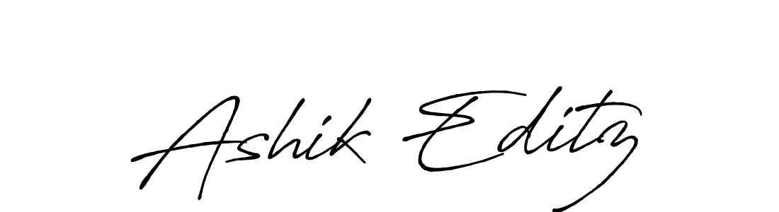 The best way (Antro_Vectra_Bolder) to make a short signature is to pick only two or three words in your name. The name Ashik Editz include a total of six letters. For converting this name. Ashik Editz signature style 7 images and pictures png