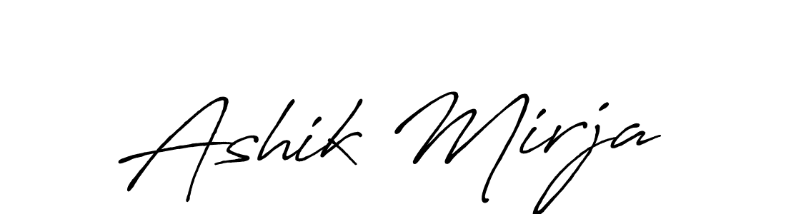 Ashik Mirja stylish signature style. Best Handwritten Sign (Antro_Vectra_Bolder) for my name. Handwritten Signature Collection Ideas for my name Ashik Mirja. Ashik Mirja signature style 7 images and pictures png