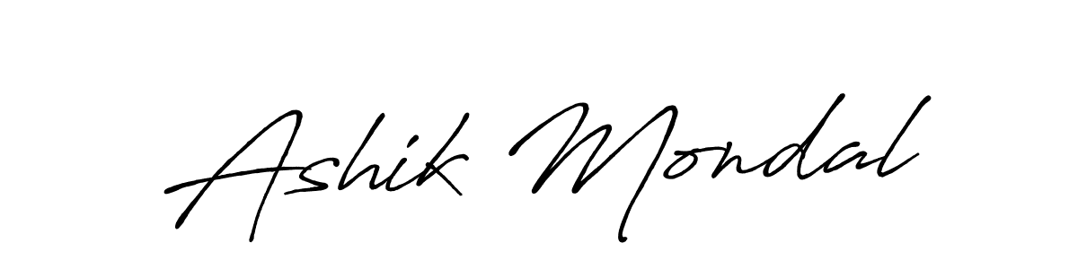 Ashik Mondal stylish signature style. Best Handwritten Sign (Antro_Vectra_Bolder) for my name. Handwritten Signature Collection Ideas for my name Ashik Mondal. Ashik Mondal signature style 7 images and pictures png