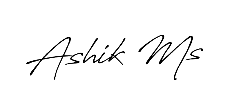 The best way (Antro_Vectra_Bolder) to make a short signature is to pick only two or three words in your name. The name Ashik Ms include a total of six letters. For converting this name. Ashik Ms signature style 7 images and pictures png