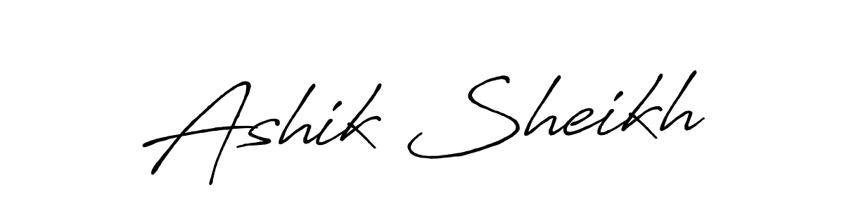 Make a beautiful signature design for name Ashik Sheikh. With this signature (Antro_Vectra_Bolder) style, you can create a handwritten signature for free. Ashik Sheikh signature style 7 images and pictures png