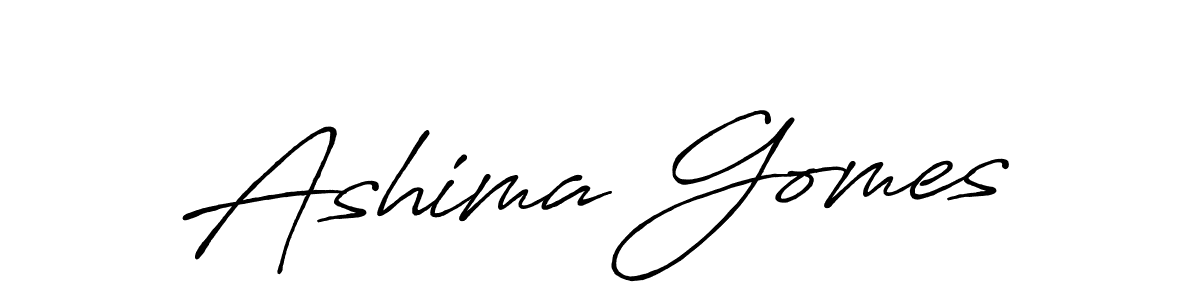 Make a beautiful signature design for name Ashima Gomes. With this signature (Antro_Vectra_Bolder) style, you can create a handwritten signature for free. Ashima Gomes signature style 7 images and pictures png