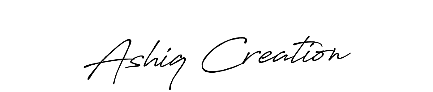 How to make Ashiq Creation signature? Antro_Vectra_Bolder is a professional autograph style. Create handwritten signature for Ashiq Creation name. Ashiq Creation signature style 7 images and pictures png