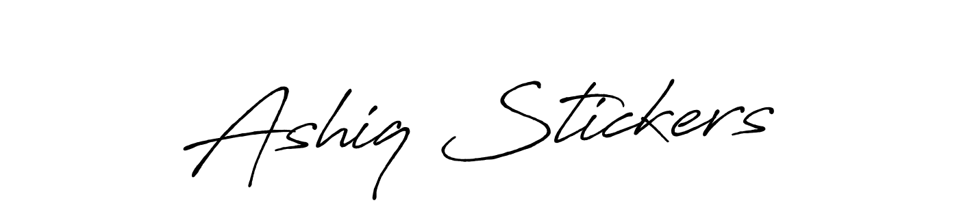 The best way (Antro_Vectra_Bolder) to make a short signature is to pick only two or three words in your name. The name Ashiq Stickers include a total of six letters. For converting this name. Ashiq Stickers signature style 7 images and pictures png