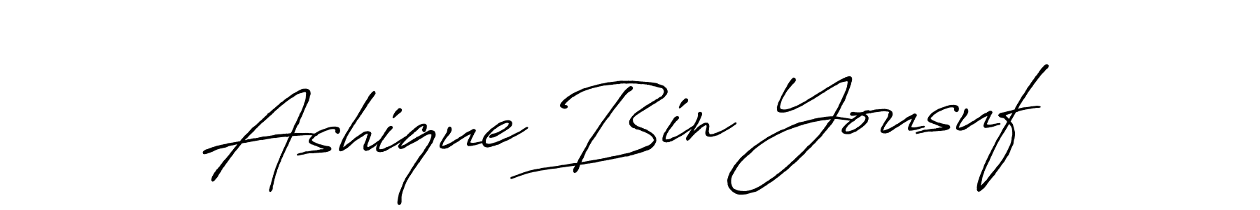 Create a beautiful signature design for name Ashique Bin Yousuf. With this signature (Antro_Vectra_Bolder) fonts, you can make a handwritten signature for free. Ashique Bin Yousuf signature style 7 images and pictures png