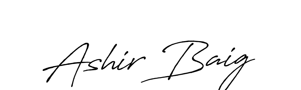 Make a beautiful signature design for name Ashir Baig. With this signature (Antro_Vectra_Bolder) style, you can create a handwritten signature for free. Ashir Baig signature style 7 images and pictures png