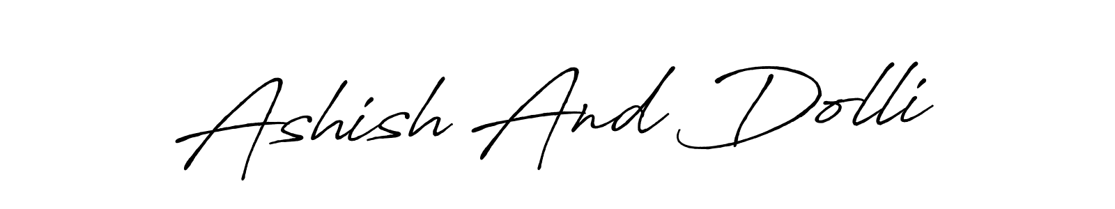 Use a signature maker to create a handwritten signature online. With this signature software, you can design (Antro_Vectra_Bolder) your own signature for name Ashish And Dolli. Ashish And Dolli signature style 7 images and pictures png