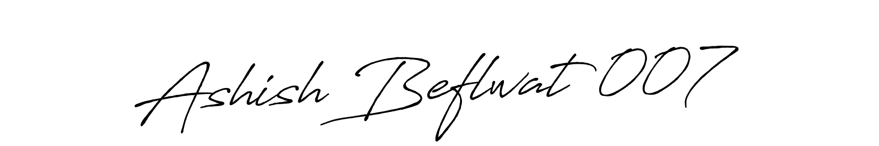 How to make Ashish Beflwat 007 name signature. Use Antro_Vectra_Bolder style for creating short signs online. This is the latest handwritten sign. Ashish Beflwat 007 signature style 7 images and pictures png