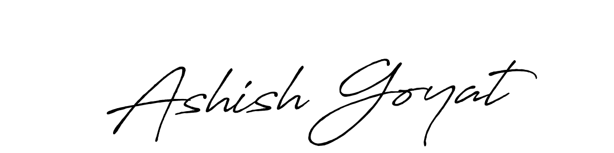 Make a beautiful signature design for name Ashish Goyat. With this signature (Antro_Vectra_Bolder) style, you can create a handwritten signature for free. Ashish Goyat signature style 7 images and pictures png