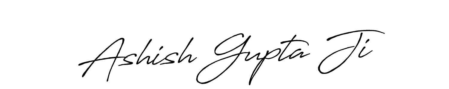 Also we have Ashish Gupta Ji name is the best signature style. Create professional handwritten signature collection using Antro_Vectra_Bolder autograph style. Ashish Gupta Ji signature style 7 images and pictures png