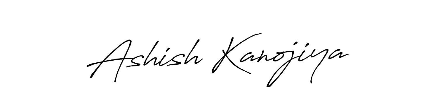 How to make Ashish Kanojiya name signature. Use Antro_Vectra_Bolder style for creating short signs online. This is the latest handwritten sign. Ashish Kanojiya signature style 7 images and pictures png