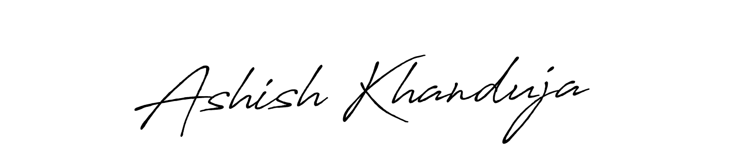 Make a beautiful signature design for name Ashish Khanduja. With this signature (Antro_Vectra_Bolder) style, you can create a handwritten signature for free. Ashish Khanduja signature style 7 images and pictures png