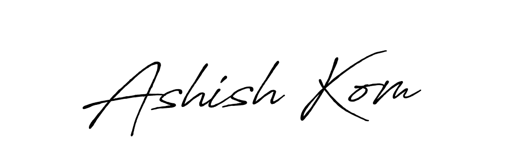 The best way (Antro_Vectra_Bolder) to make a short signature is to pick only two or three words in your name. The name Ashish Kom include a total of six letters. For converting this name. Ashish Kom signature style 7 images and pictures png