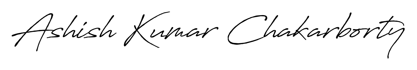 Designed for modern professionals: Ashish Kumar Chakarborty name signature crafted with Antro_Vectra_Bolder script. Ready for digital PDF workflows. Ashish Kumar Chakarborty signature style 7 images and pictures png
