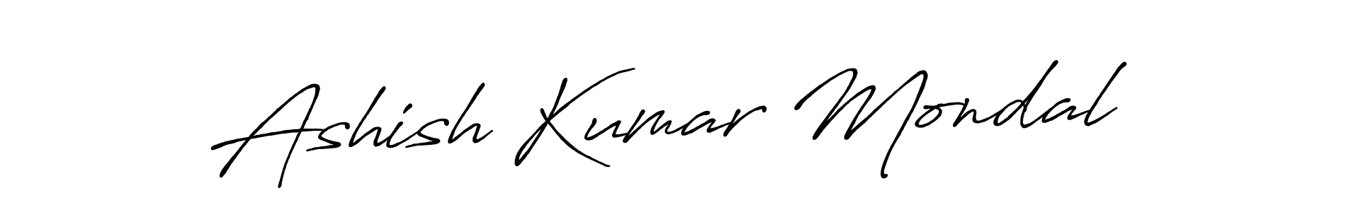 How to make Ashish Kumar Mondal name signature. Use Antro_Vectra_Bolder style for creating short signs online. This is the latest handwritten sign. Ashish Kumar Mondal signature style 7 images and pictures png