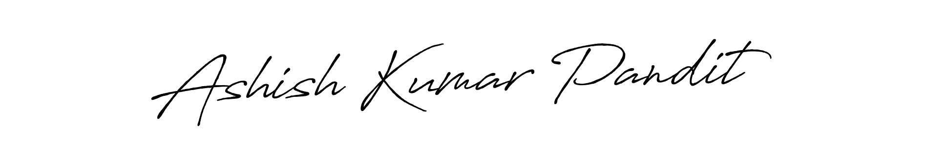 Make a beautiful signature design for name Ashish Kumar Pandit. With this signature (Antro_Vectra_Bolder) style, you can create a handwritten signature for free. Ashish Kumar Pandit signature style 7 images and pictures png