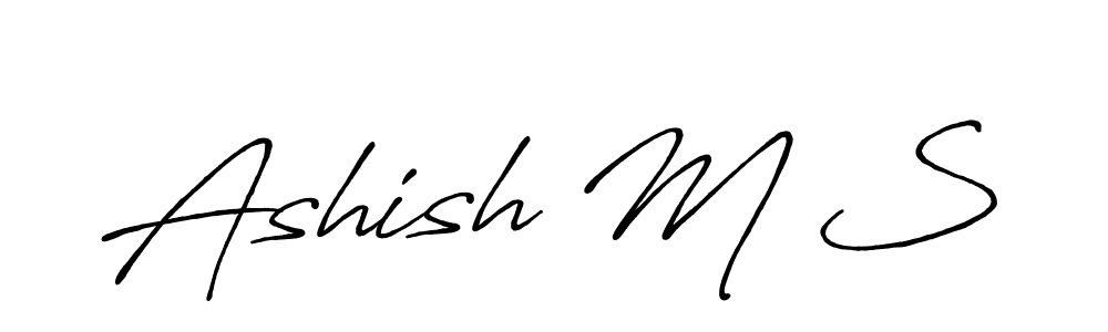 if you are searching for the best signature style for your name Ashish M S. so please give up your signature search. here we have designed multiple signature styles  using Antro_Vectra_Bolder. Ashish M S signature style 7 images and pictures png