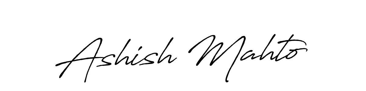 Ashish Mahto stylish signature style. Best Handwritten Sign (Antro_Vectra_Bolder) for my name. Handwritten Signature Collection Ideas for my name Ashish Mahto. Ashish Mahto signature style 7 images and pictures png