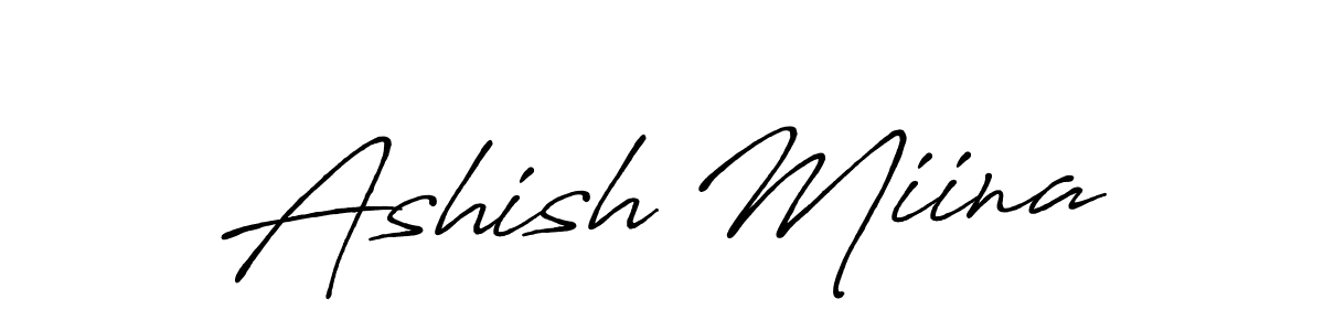 How to make Ashish Miina name signature. Use Antro_Vectra_Bolder style for creating short signs online. This is the latest handwritten sign. Ashish Miina signature style 7 images and pictures png