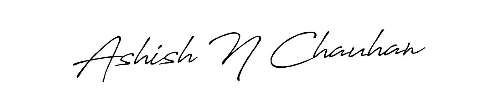 Create a beautiful signature design for name Ashish N Chauhan. With this signature (Antro_Vectra_Bolder) fonts, you can make a handwritten signature for free. Ashish N Chauhan signature style 7 images and pictures png