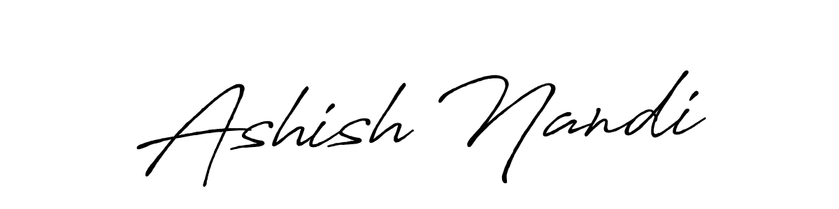 How to make Ashish Nandi name signature. Use Antro_Vectra_Bolder style for creating short signs online. This is the latest handwritten sign. Ashish Nandi signature style 7 images and pictures png