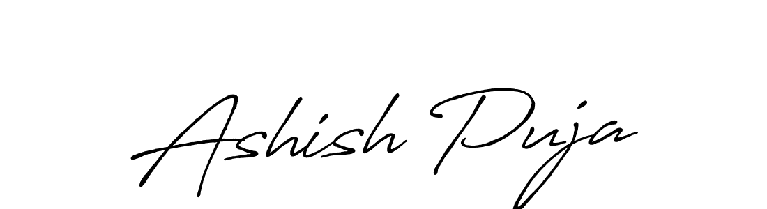 Similarly Antro_Vectra_Bolder is the best handwritten signature design. Signature creator online .You can use it as an online autograph creator for name Ashish Puja. Ashish Puja signature style 7 images and pictures png