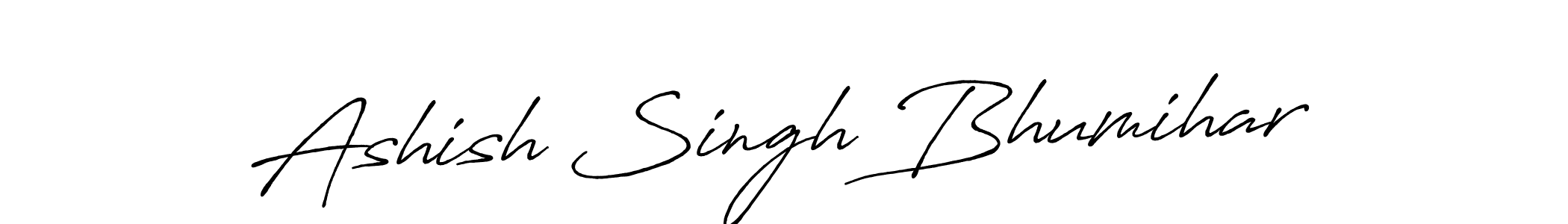 How to make Ashish Singh Bhumihar name signature. Use Antro_Vectra_Bolder style for creating short signs online. This is the latest handwritten sign. Ashish Singh Bhumihar signature style 7 images and pictures png