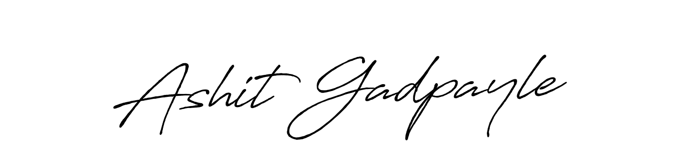 Create a beautiful signature design for name Ashit Gadpayle. With this signature (Antro_Vectra_Bolder) fonts, you can make a handwritten signature for free. Ashit Gadpayle signature style 7 images and pictures png