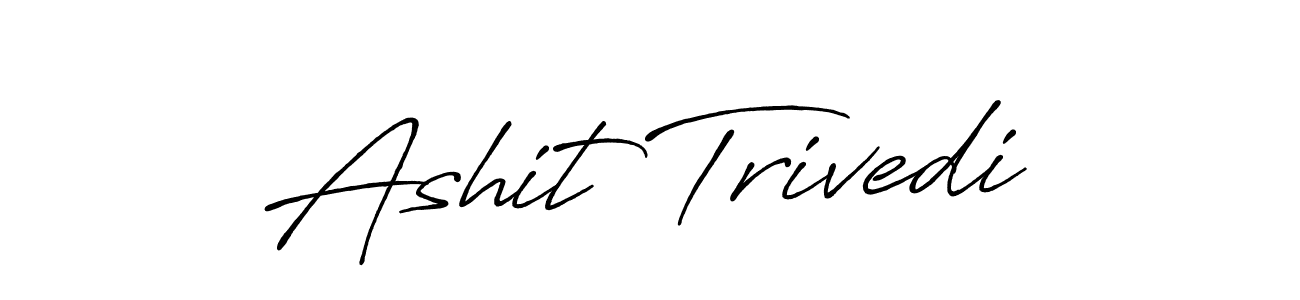 How to make Ashit Trivedi name signature. Use Antro_Vectra_Bolder style for creating short signs online. This is the latest handwritten sign. Ashit Trivedi signature style 7 images and pictures png