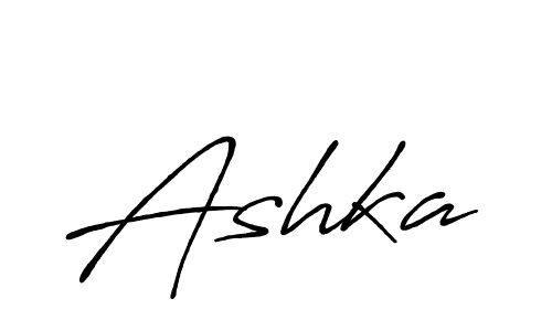 Make a beautiful signature design for name Ashka. With this signature (Antro_Vectra_Bolder) style, you can create a handwritten signature for free. Ashka signature style 7 images and pictures png
