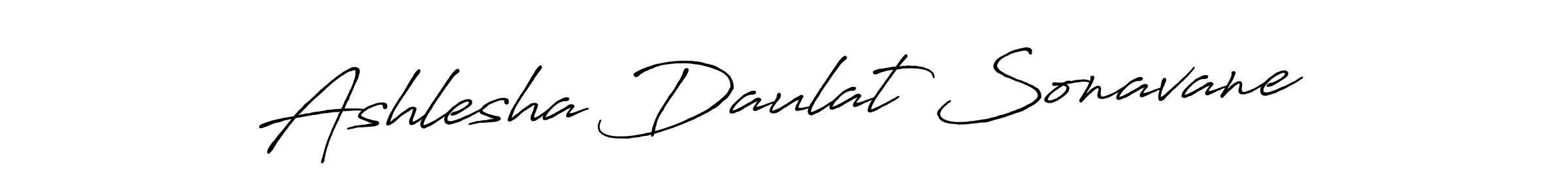 How to make Ashlesha Daulat Sonavane name signature. Use Antro_Vectra_Bolder style for creating short signs online. This is the latest handwritten sign. Ashlesha Daulat Sonavane signature style 7 images and pictures png